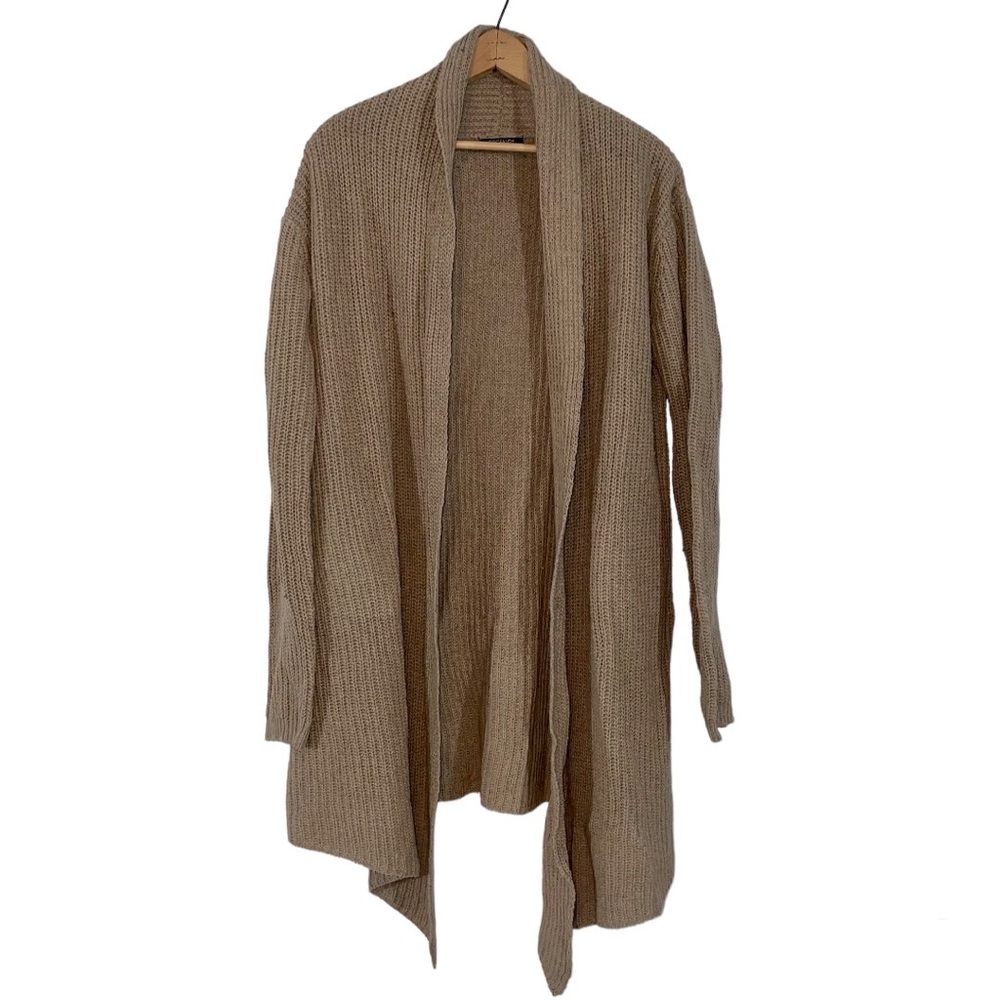Coofandy Light Brown Tan Long Cardigan Sweater Knit Cozy Layering Mens Winter